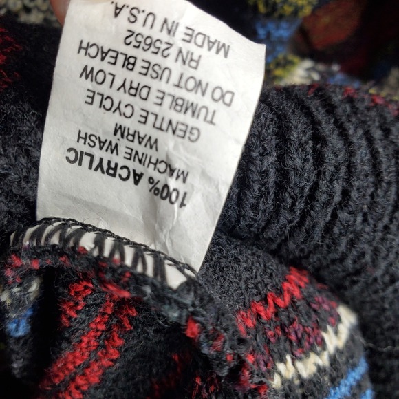 Vintage 90s Y2K Protege 3D Knit Abstract Henley Grunge Grandpa Sweater Large - Picture 4 of 8